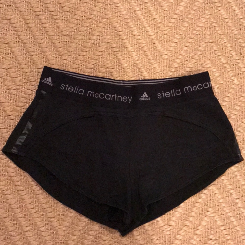 Stella McCartney black cotton track shorts